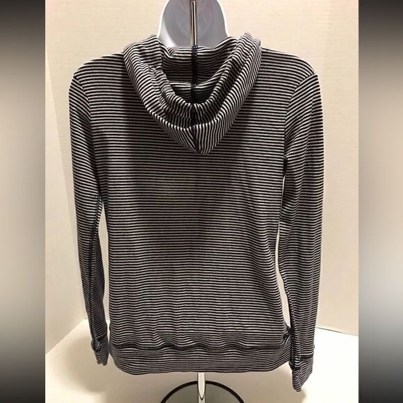 Chance Or Fate Womens Blue/White Long Sleeve Hooded Top Hoodie Shirt - Size S - Picture 7 of 8